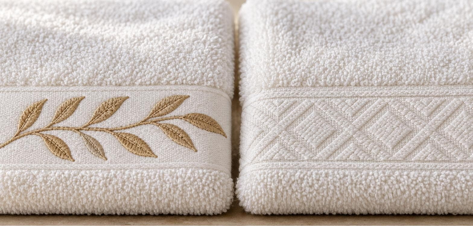 Embroidery vs Jacquard: Two Ways to Brand a Towel